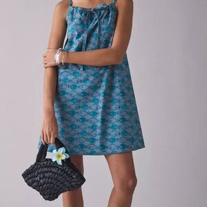 NWT BDG urban outfitters Eva Tie-Front Ruched Strap Trapeze Mini Dress size xl